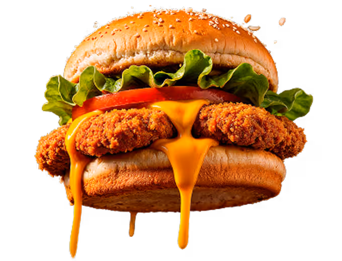 Двойной чизбургер Qazmaq с двумя котлетами и расплавленным сыром