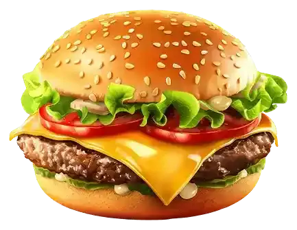 Классический чизбургер Qazmaq с котлетой, сыром и огурчиками